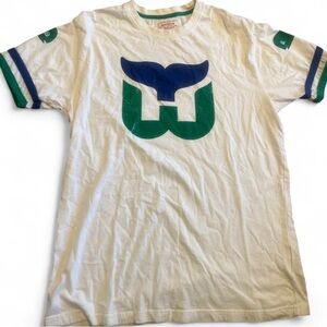 American Needle White Tee with Green Trim Whalers